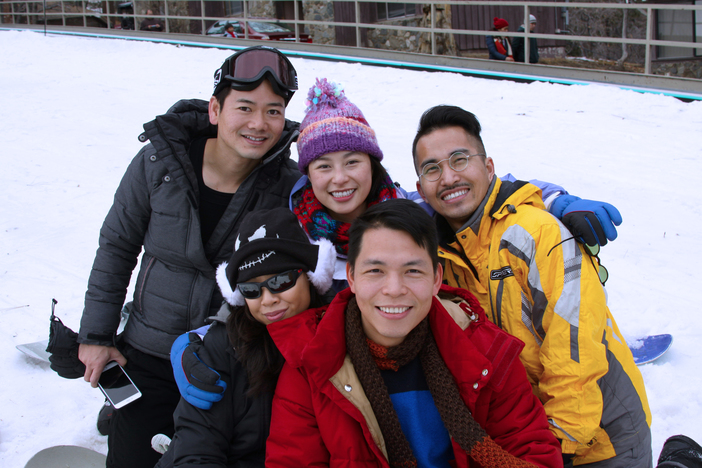 Holiday fun on the slopes.