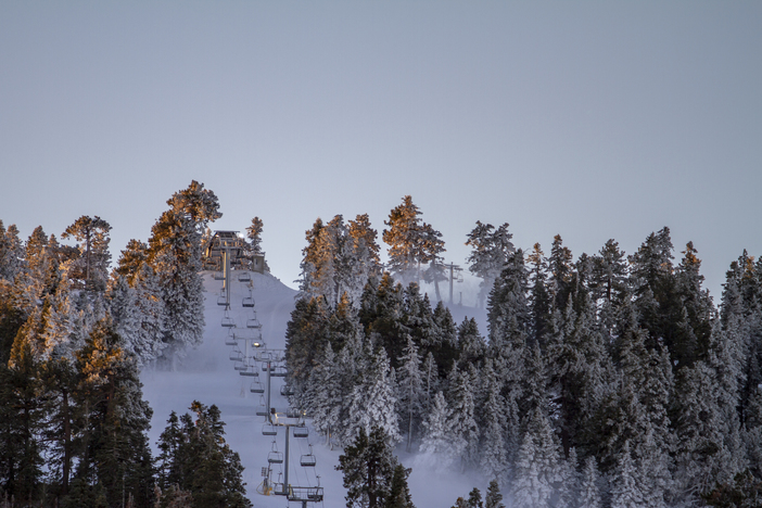 Extensive top to bottom snowmaking underway.