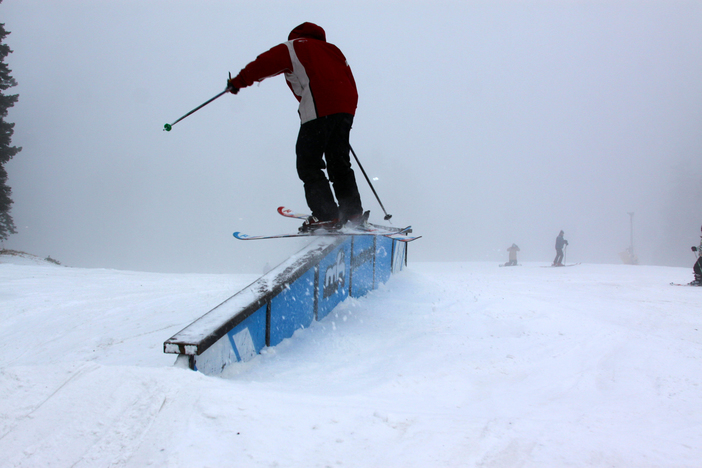 Ski slide into thin air