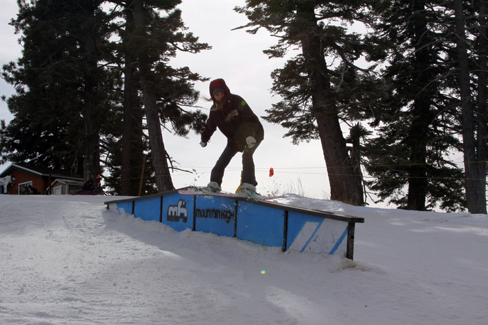 Boardslide on the A-Frame at the top of Chisolm.