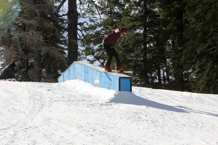 Boardslide through the flat down box on lower chisolm.