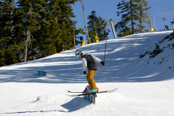 Ski Slide on the A-Frame Rail