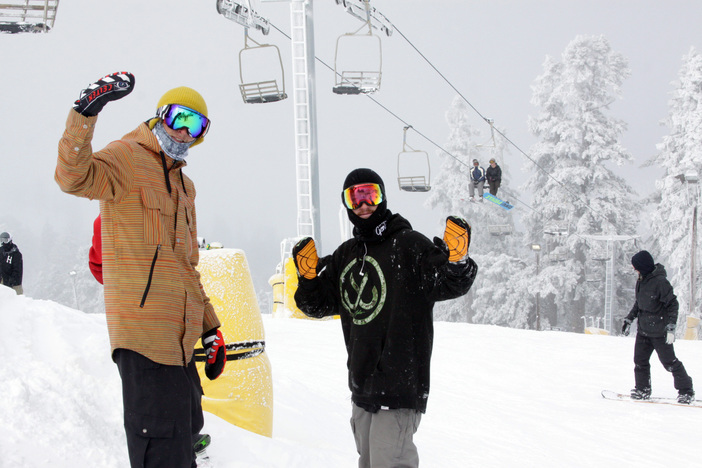 They say no friends on powder day, but the snow is too good not to share.