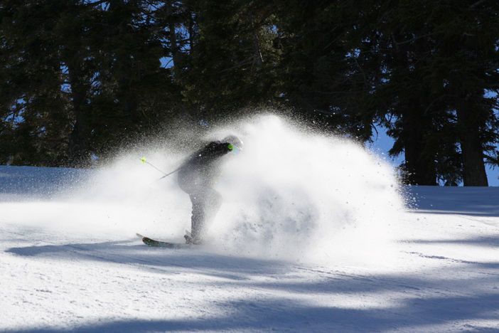 Carving up that packed powder on Vertigo.