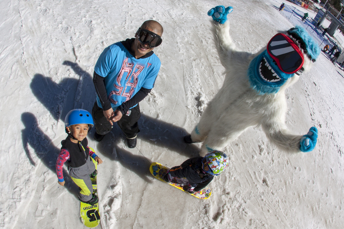 The Yeti making new friends.