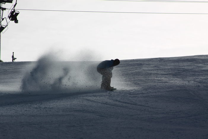 Enjoying the fast steep lines on Wyatt.