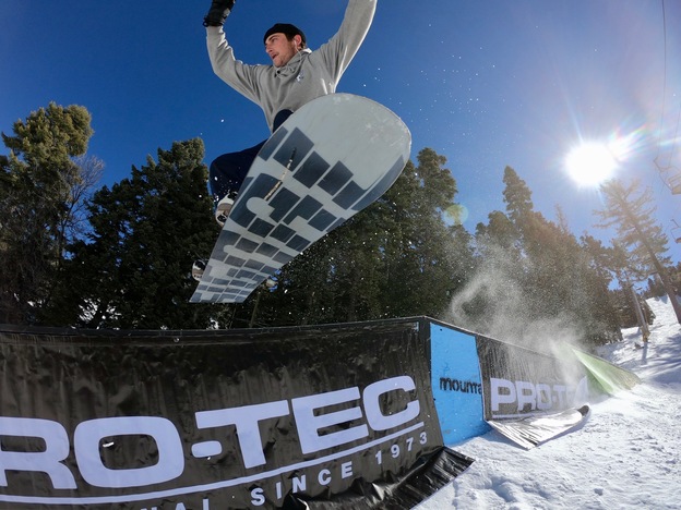 Wall ride to boardslide on hole 3 of par wars.