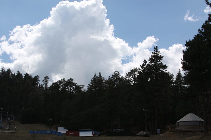 Thunder heads moving through.