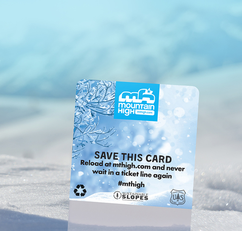 Snow entrance fee cards with copy space 
